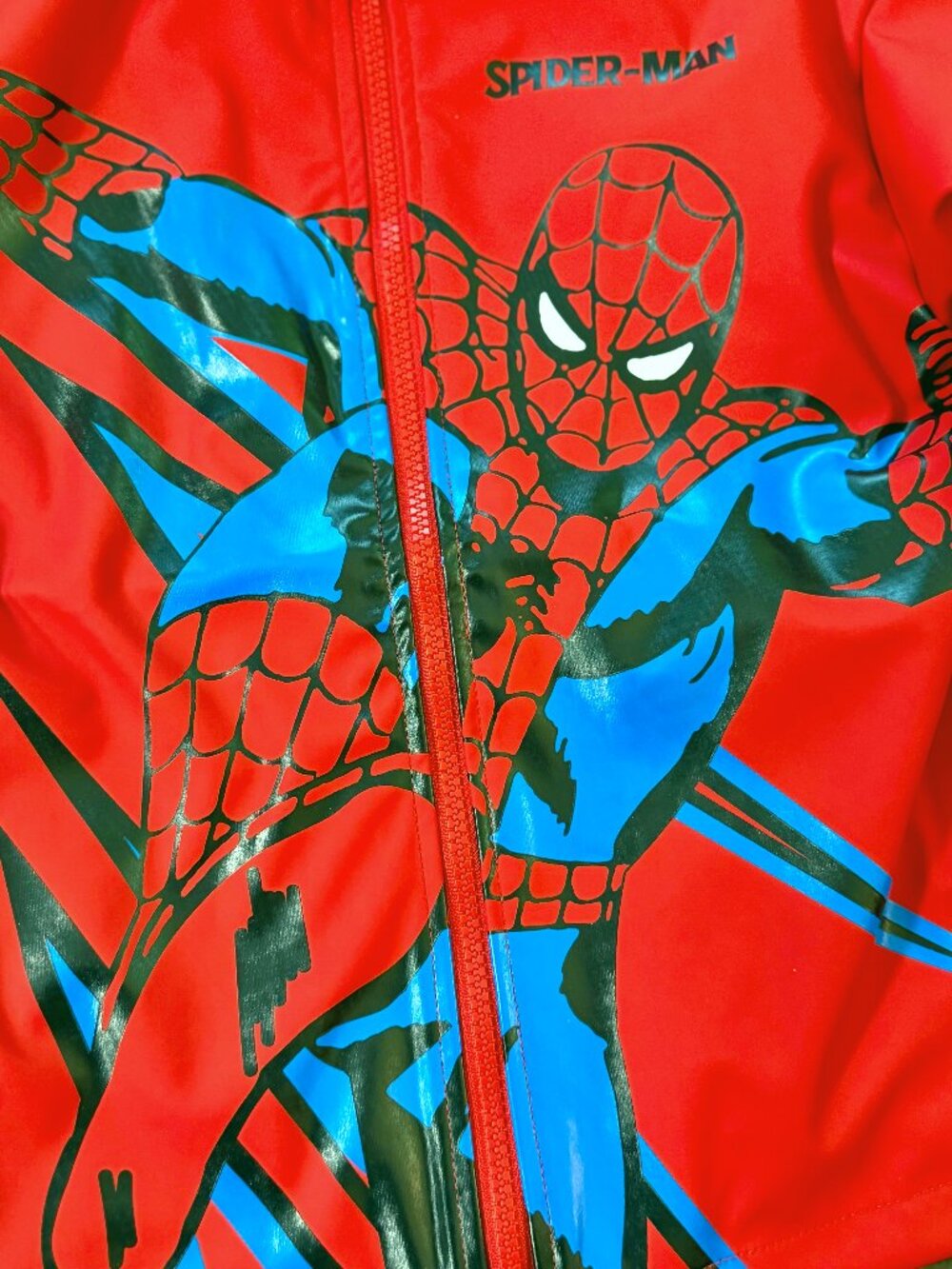 Marvel Spiderman Boys Rain Jacket Size 6 Hooded Waterproof Coat NWT - Picture 2 of 9